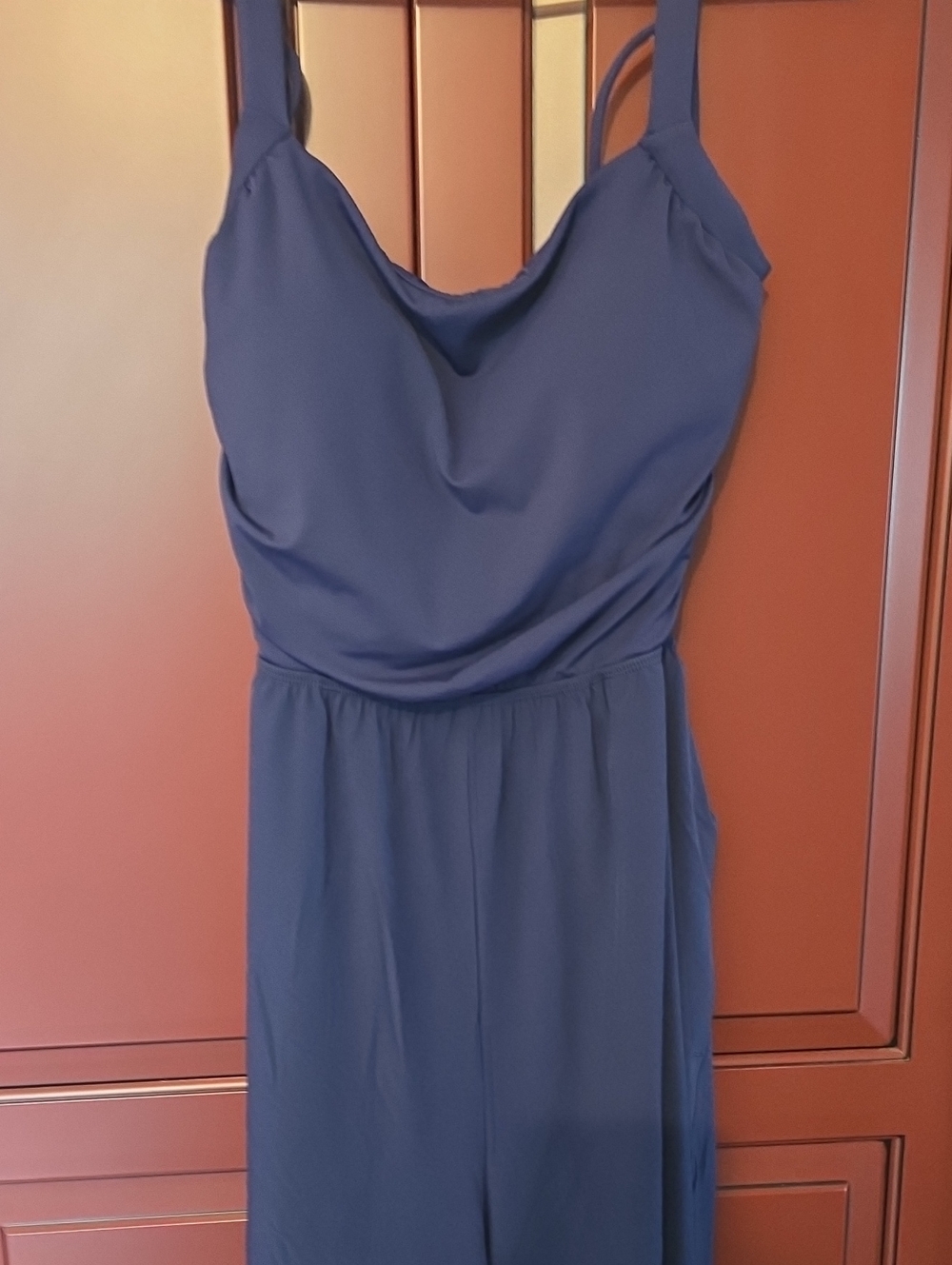 Halara Navy Jumpsuit. Open Back.